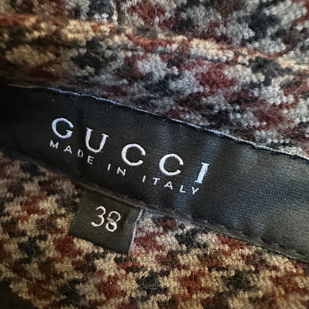 GUCCI brown herringbone plaid wool pant, 38/XS, GD1201 - Picture 6 of 8
